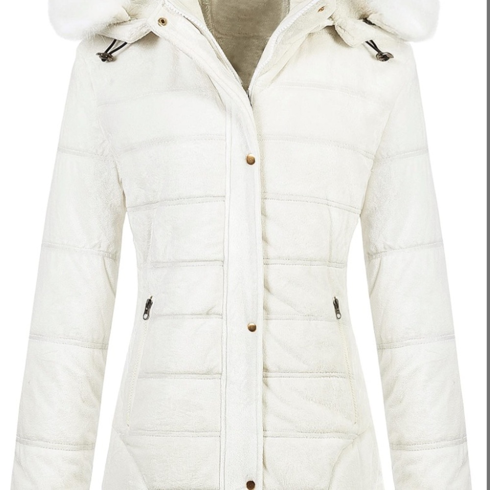 Women's White Hooded Jacket